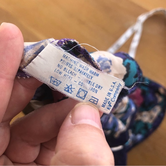 Vintage Floral Camisole Slip Top Purple Lace Satin Rosette Romantic Lingerie Med - Picture 16 of 16